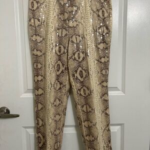 Domallo Elegant Snake Print Women's Trousers